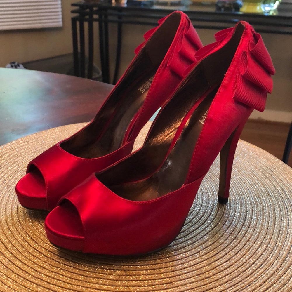 Charles David.  Satin platform heels